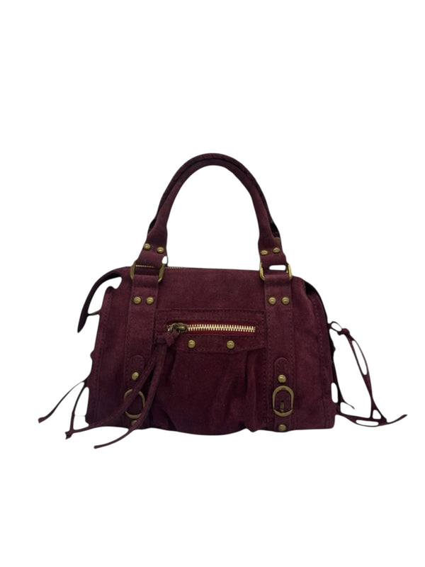 Borsa Silvia Mini Large Vinaccia  Pelle Scamosciata