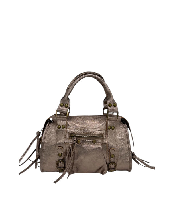 Borsa Silvia Mini Large Bronzo Pelle Laminato